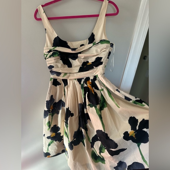 Moschino sleeveless cotton dress with flowers, with bow tie on the back - Picture 3 of 9